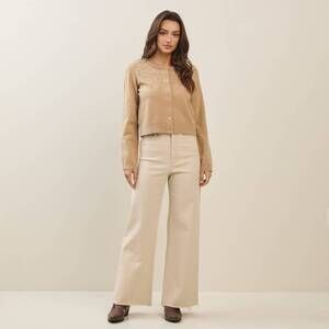 NEW ABLE bella embellished sweater in taupe